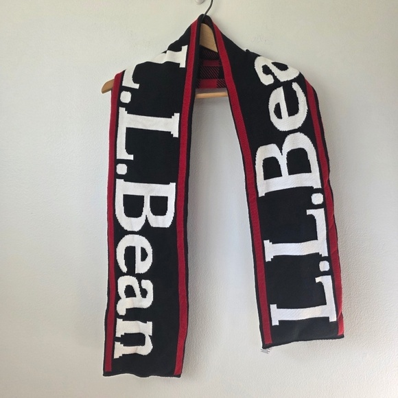 L.L. Bean Accessories - LL Bean Reversible Buffalo Plaid/Logo Winter Scarf - One Size